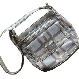 2/$30 Y2K Nine West metallic shimmer gold taupe hobo tiny crossbody bag